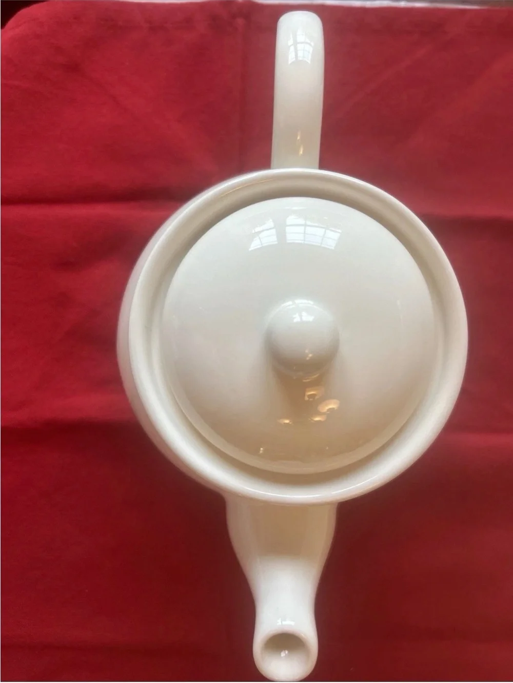 Pottery Barn Emma Creamy White Teapot & Lid 6  1/2in 6 Cups Made In Portugal